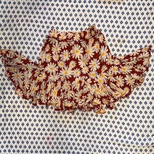 Angie small Floral trumpet Ruffle Skirt NWT